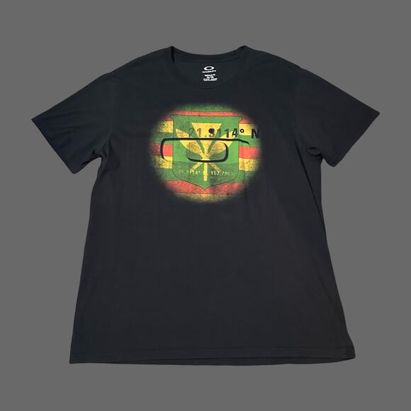 Oakley Hawaii RARE Men's Graphic Tee Size XL GUC Black - Picture 1 of 6